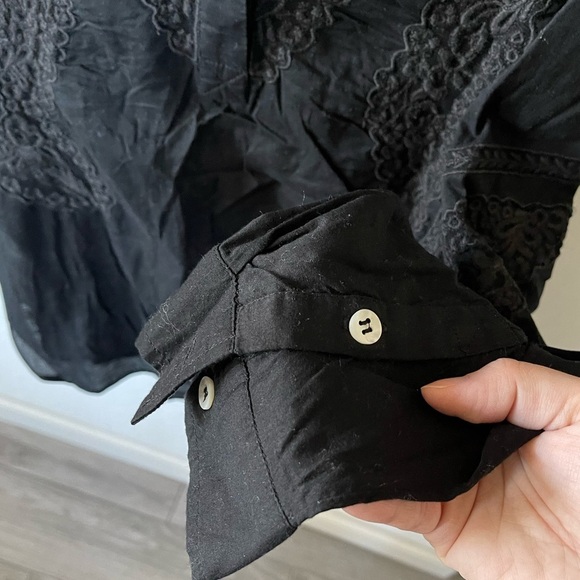 Soft Surroundings|Black Larissa Top with Black Tank built in•••Embroidered Boho - Picture 7 of 11